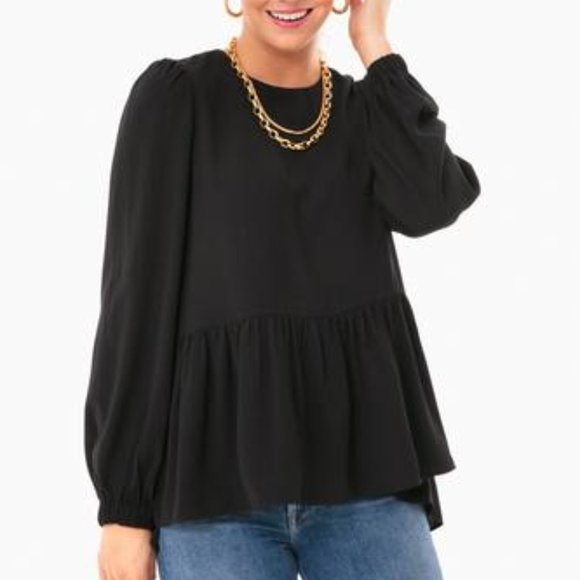 Tuckernuck Tops - TUCKERNUCK BLACK CARLOTA BLOUSE, L